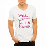 Will And Grace Jack  Karen Short Sleeve Men'S V Neck