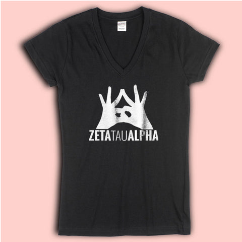 Zta Zeta Tau Alpha Oversized Sorority Alumna Running Hiking Gym Sport Runner Yoga Funny Thanksgiving Christmas Funny Quotes Women'S V Neck