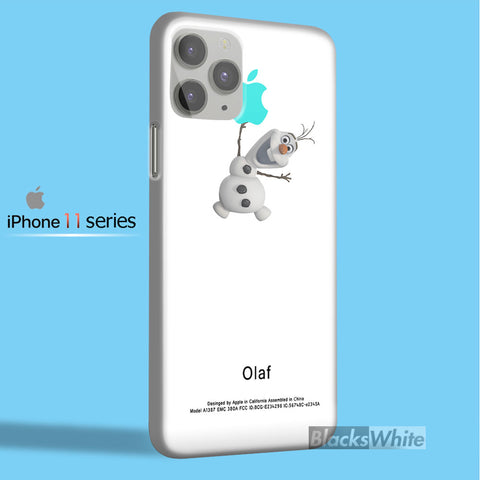cute olaf and apple logo   iPhone 11 Case