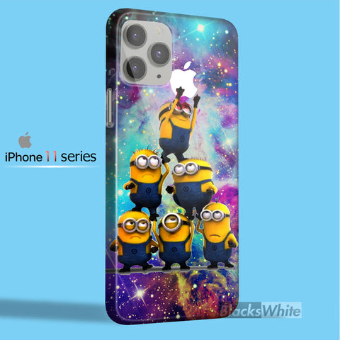 despicable me minions in galaxy logo   iPhone 11 Case