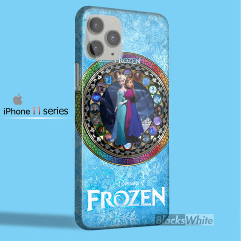 disney frozen elsa and anna stained glass    iPhone 11 Case