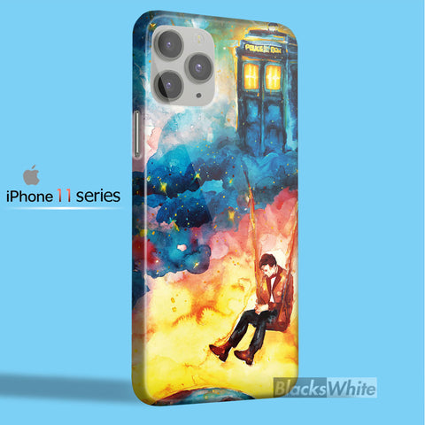 doctor who tardis oil pain water color   iPhone 11 Case