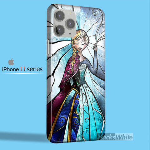 elsa and anna disney frozen stained glass   iPhone 11 Case