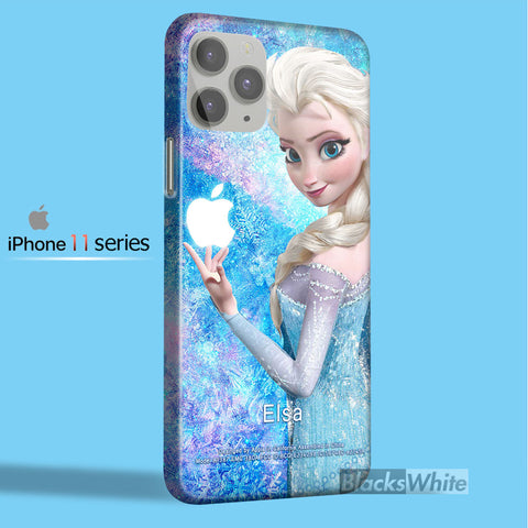 elsa frozen princess disney and logo apple   iPhone 11 Case
