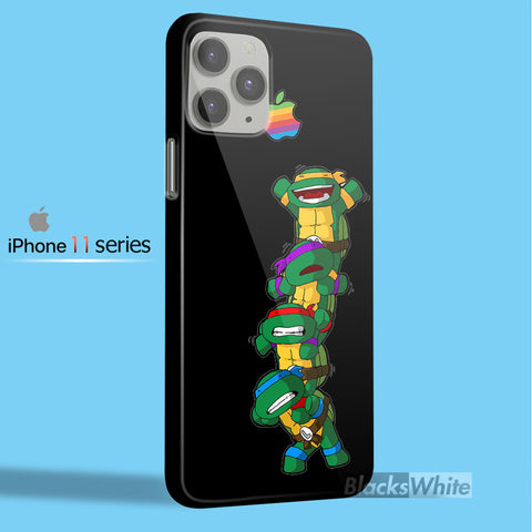 funny Teenage Mutant Ninja Turtles and logo aple   iPhone 11 Case