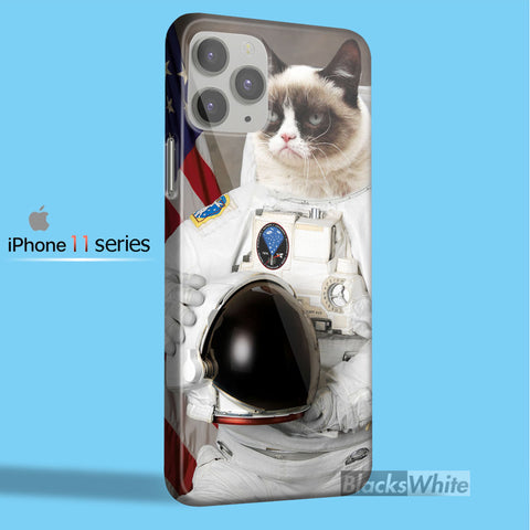 grumpy cat like astronaut   iPhone 11 Case