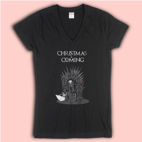 Jack Skellington Quotes Christmas Is Comingg Women'S V Neck